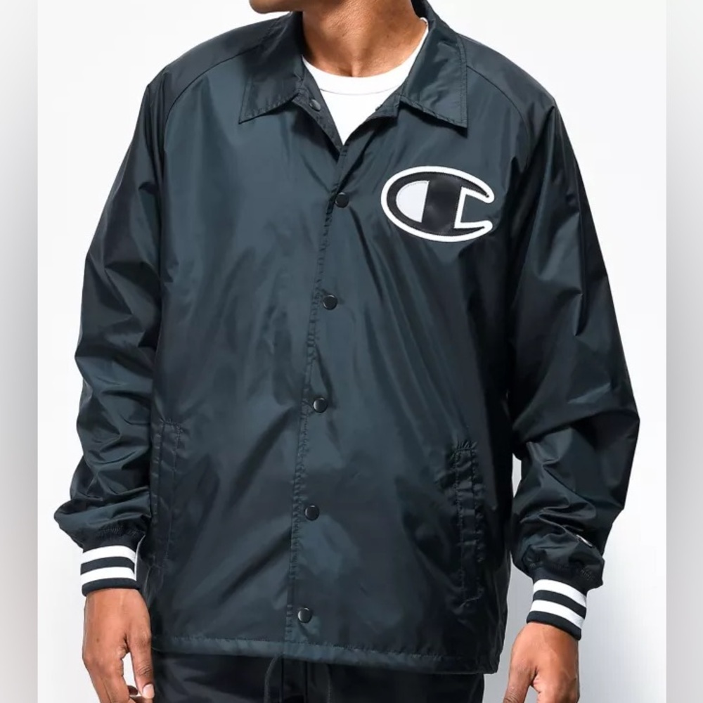 Champion Coaches Jacket Black Vintage style